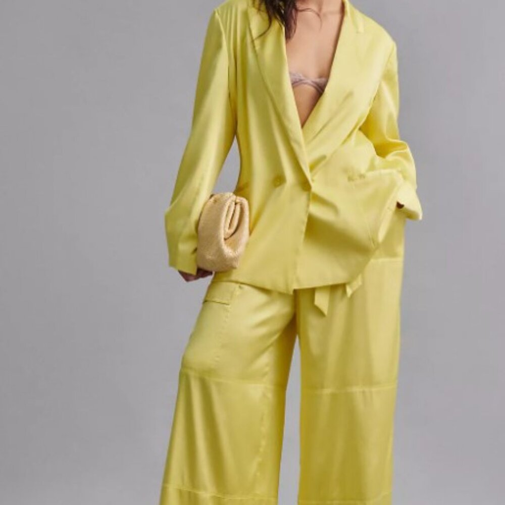 Anthropologie Chartreuse Blazer XXL
